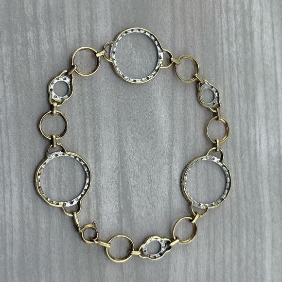 10k Solid Yellow Gold and Diamond Bracelet - Picture 3 of 7